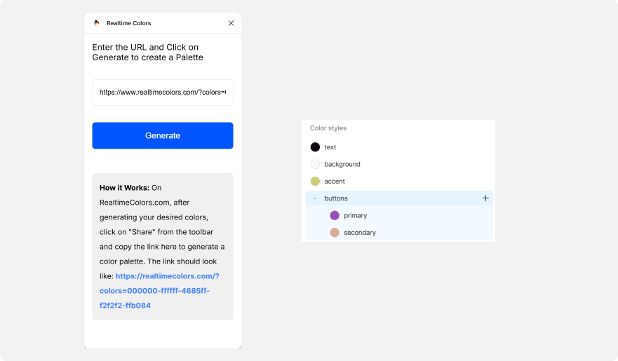Token Commander interface example