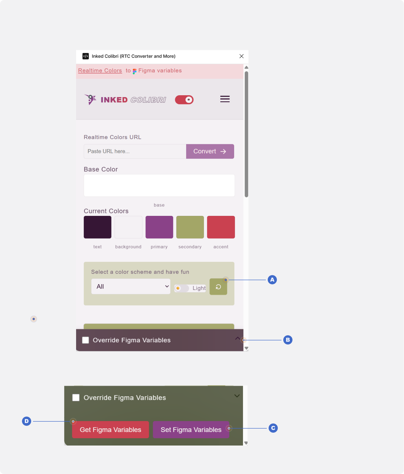 Token Commander interface example