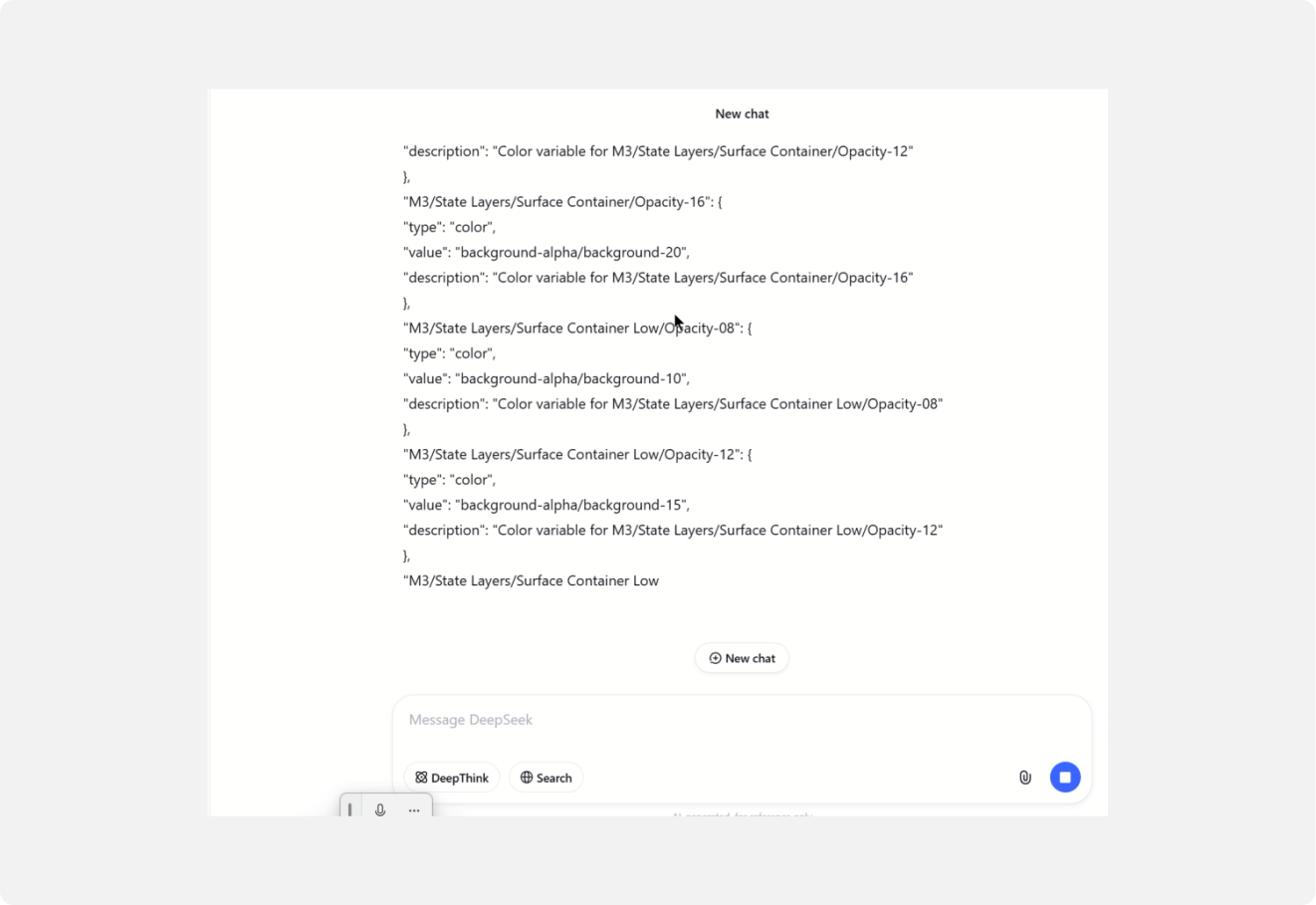 Token Commander interface example