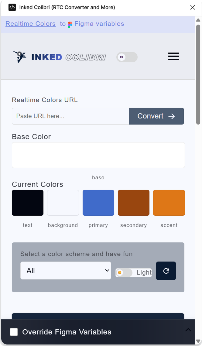 Inked Colibri Figma Plugin Interface